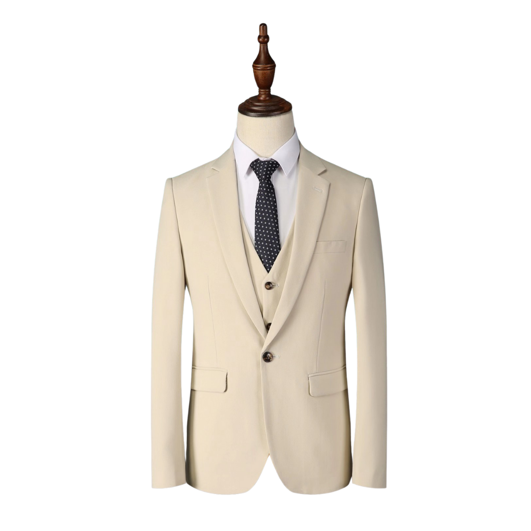 Three-Piece Men's Plane Suit Single Button Edition