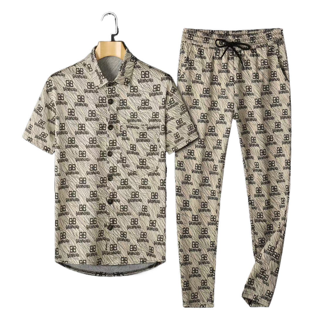 BB Monogram Print Polo Tracksuit Set