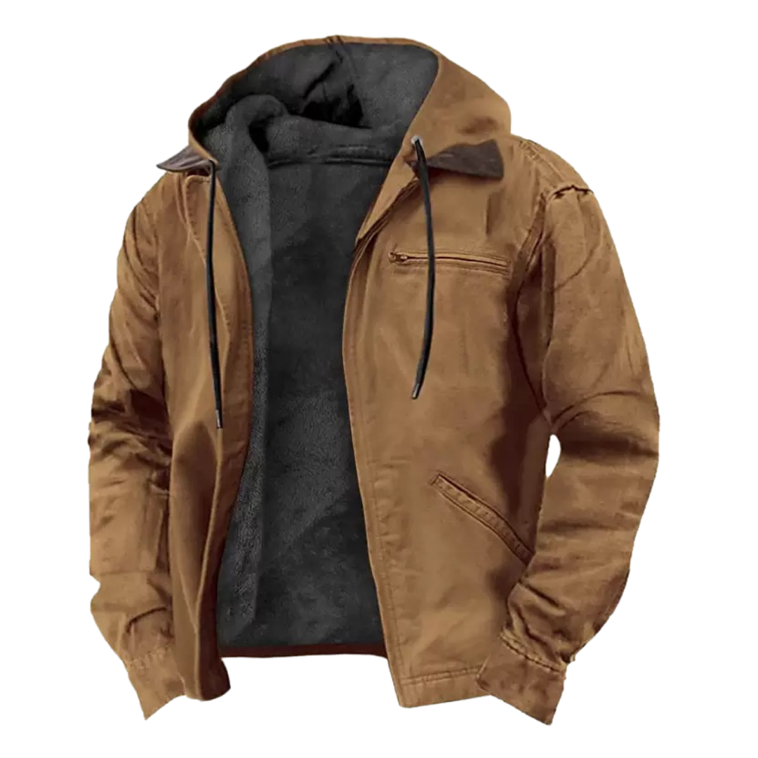 Men's Sherpa Fleece Lined Hooded Casual Jacket
